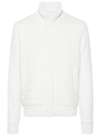 Herno knitted-panels padded bomber jacket - men - Polyamide/Elastane/Polyamide/Elastane/Virgin Wool/Polyester - 52 - White