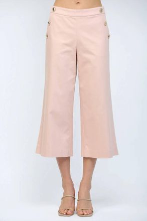 Fate Womens High Waisted Cropped Wide Leg Pants In Blush Pink
