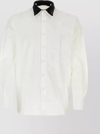 Prada cotton poplin shirt with detachable sequined collar