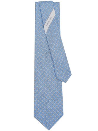 Ferragamo Zijden stropdas - Blauw