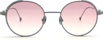 Matsuda Ronde zonnebril Ruthenium Rose Gradient - Dames - Zonnebrillen - Grijs - ONE Size - Leer - Accessoires