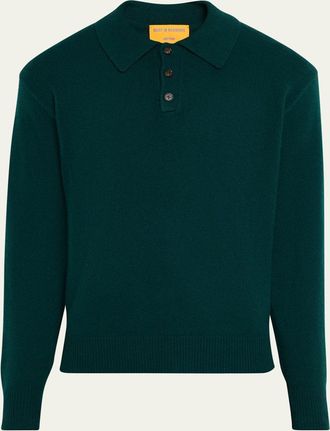 Guest In Residence Mens Heavy Gauge Cashmere Polo Sweater