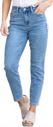 Judy Blue High Waist Slim Fit Fray Side Seam Detail Jeans - Plus In Blue
