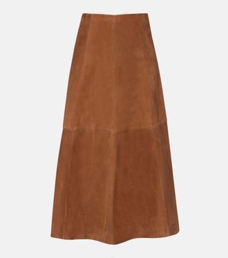 SIMKHAI Bonnie suede midi skirt