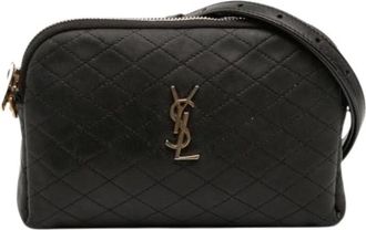 Saint Laurent Pre-owned Belt Bags, female, Black, Size: ONE SIZE Pre-owned Vintage Leather Belt Bag