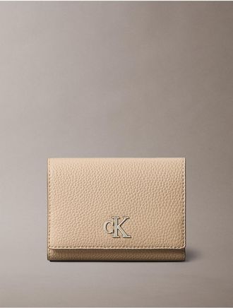 Calvin Klein Womens Archive Hardware Trifold Wallet - Brown