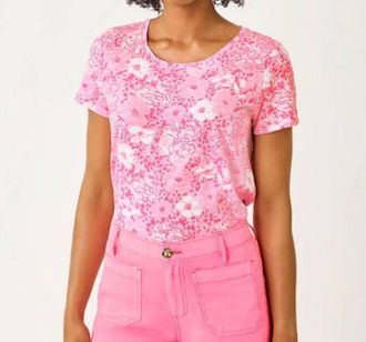 Lilly Pulitzer Etta Scoop Neck Top In Conch Shell Pink Burst Of Joy