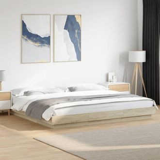 vidaXL Vidaxl - Estructura De Cama Con Luces Led Madera Roble Sonoma 200x200 Cm