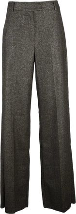 Marella High-Waist Brown Trousers with Shimmering Texture