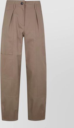 Max Mara bautta cotton bull barrel leg trousers