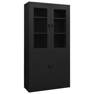 vidaXL Vidaxl - Armario De Oficina De Acero Negro 90x40x180 Cm