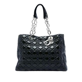 Dior Pre-owned Vintage Quilted Patent Leather Tote - Dames - Pre-owned - Blauw - Maat: ONE Size Leer