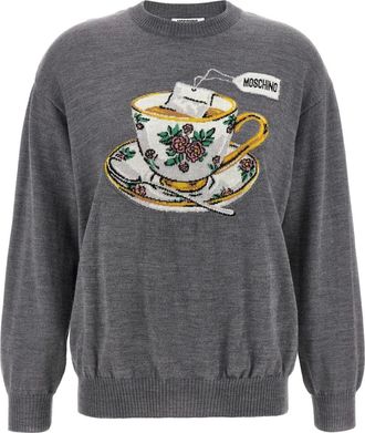 Moschino Maglione con intarsio - Grigio