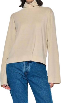 Nation Ltd Neo Mock Neck T-Shirt Long Sleeve In Champagne