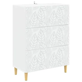 vidaXL Cajonera Blanco 66 X 34,5 X 90 Cm Madera De Ingenier&iacute;a Vidaxl
