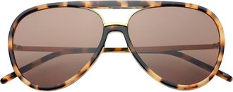 Freyrs Eyewear Shay Aviator Sunglasses in Milky Tortoise/solid Brown at Nordstrom