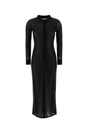 Alexander Wang Alexander Wang Womens Embellished Viscose Shirt Dress - Black - Size Small