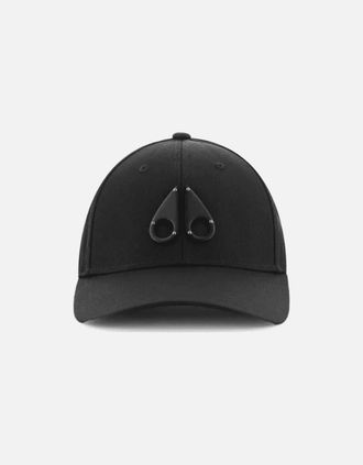 Moose Knuckles Mens Cotton Metal Icon Logo Black Cap - Size: ONE size