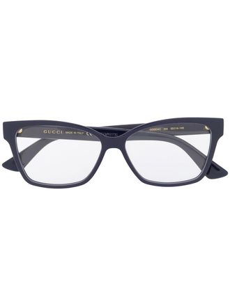 Gucci GG0634O rectangular-frame glasses - women - Acetate - 55 - Blue
