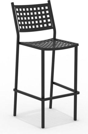 MondoViro Taburete alto de jardín de metal negro 44x51 cm 107h