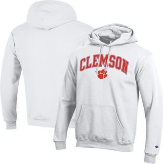 Champion Mens Champion White Clemson Tigers Arched Logo Fleece Pullover Hoodie at Nordstrom, Size Xx-Large