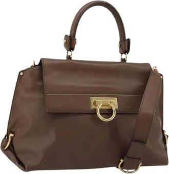 Ferragamo Pre-owned Handbags, female, Brown, Size: ONE SIZE Pre-owned Hand Bag
