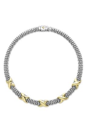 Lagos Embrace Station Collar Necklace in Silver/gold at Nordstrom