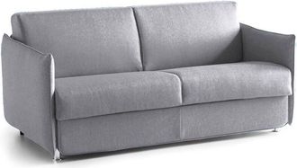 Dmora Sof&aacute; Cama 2 Plazas Violante, Sof&aacute; Convertible Para Sal&oacute;n, Acolchado, Desenfundable, Calidad 100% Made In Italy, 160x95 H90 Cm, Gris Claro - Dmora