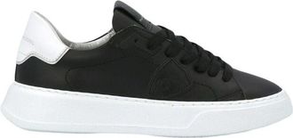 Philippe Model Zwarte Temple Sneakers met Witte Zool - Dames - Sneakers - Zwart - 40 EU - Leer - Schoenen