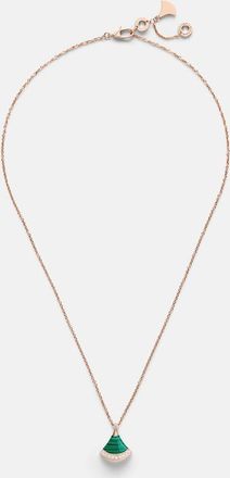 Bulgari Collana Divas Dream in oro rosa 18kt con diamanti e malachite