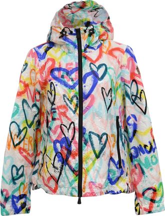 Moncler Grenoble Belpeit Printed Down Ski Jacket in Multicolor Nylon