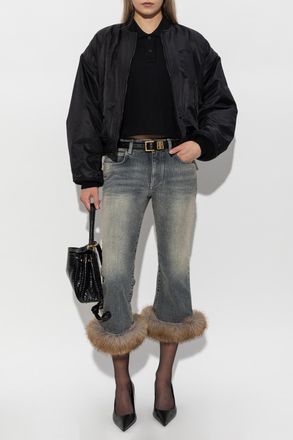 Balenciaga Polo With Embroidered Logo, Womens, Black