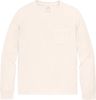 primary Unisex Fit Long Sleeve Garment Dyed Pocket Tee in Oat at Nordstrom, Size X-Small