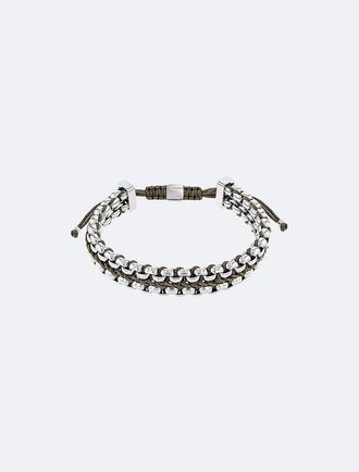 Calvin Klein Mens Braided Link Bracelet - Green - OS