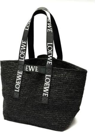 Loewe Pre-owned Tote Bags, female, Black, Size: ONE SIZE Pre-owned Raffia Shoulder Bag