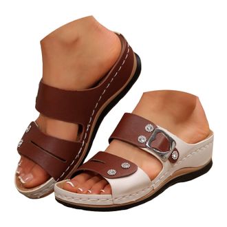 Generic Orthopedic Wedge Sandals for Women 2026 Dressy Summer Arch Support Sandals Non-Slip Comfortable Platform Flip Flops for Women Slip on Slippers Beach C