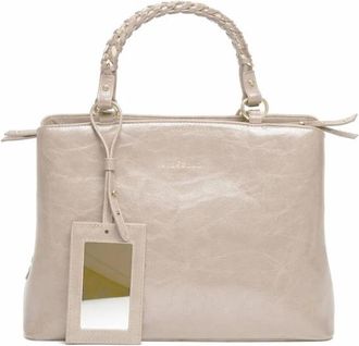 John Richmond Tas met geweven handvat - Dames - Handtassen - Beige - ONE Size - Leer - Tassen