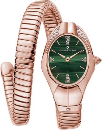 Christian Van Sant Womens Naga Malachite Dial Watch