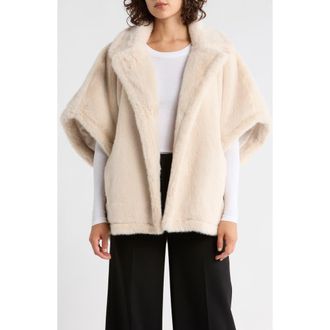 Rebecca Minkoff Faux Fur Capelet in Coconut at Nordstrom Rack, Size X-Small