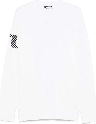 J.Lindeberg Witte Gebreide Casual Trui - Heren - Ronde hals truien - Wit - 2XL - Polyester - Truien & Vesten