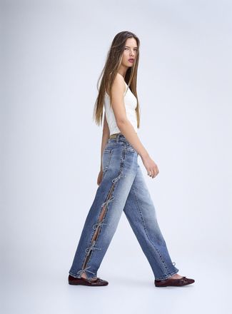 Twik Womens Bows openwork wide-leg jean