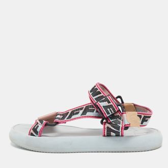 Off-white Multicolor Canvas Preloved Track Logo Slingback Sandals