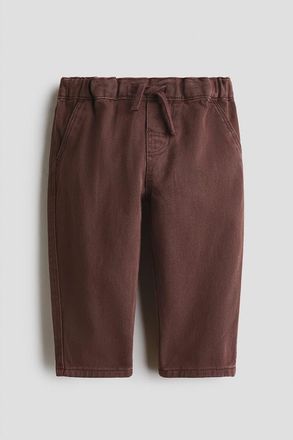H&M Cotton Twill Pants in Brown at Nordstrom, Size 12-18M