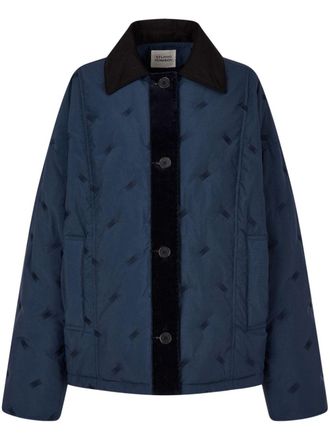 STUDIO TOMBOY embroidered jacket - women - Nylon/Duck Down/Duck Feathers - L - Blue