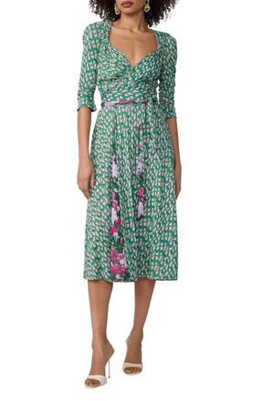 Diane Von F&uuml;rstenberg Carmen Reversible Mixed Print Jersey Wrap Dress in Provence Gossip Pink at Nordstrom, Size X-Large
