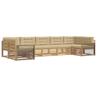 vidaXL Conjunto De Sof&aacute;s De Exterior 7 Uds. Y Beige Vidaxl