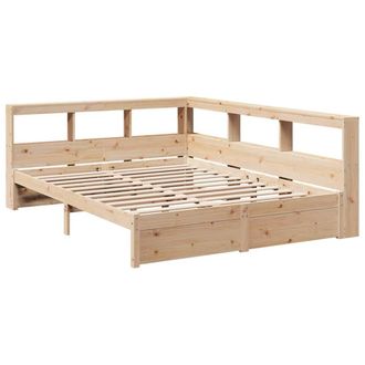 Berkfield Home Bookcase Bed without Mattress 160x200 cm Solid Wood Pine in Light Brown