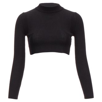 Maison Margiela wool crew ribbed sock knitcrop top