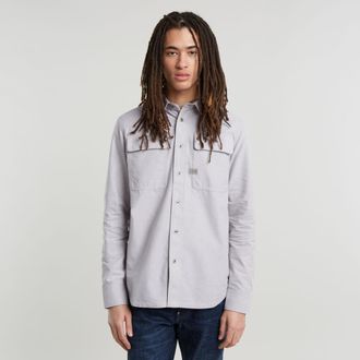 G-Star Mens G-Star RAW CPO Regular Shirt - Light Grey Cotton - Size X-Large