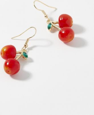 Simons Womens Red cherry earrings